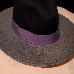 Color block ladies hat (black & gray)